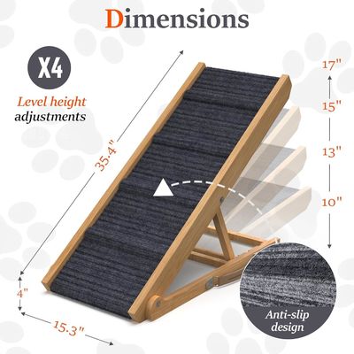 Rampam de madeira ajustável para cães para sofá pinheiros impressão a laser de madeira gravura capa removível
