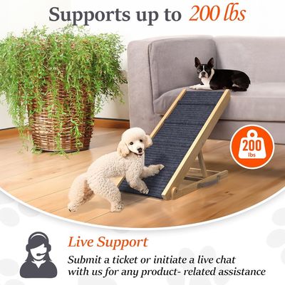 Rampam de madeira ajustável para cães para sofá pinheiros impressão a laser de madeira gravura capa removível