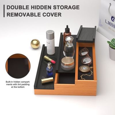 Logotipo personalizado Aceitável Organizador de Perfumes de Colônia de Madeira com Comp Escondido