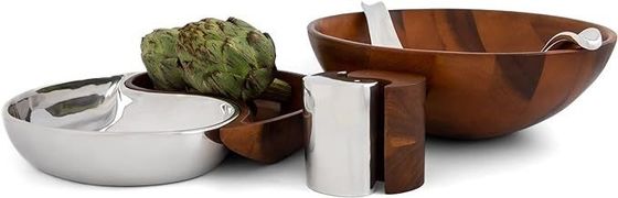 13 polegadas de madeira de acácia e liga de metal Cheese Board Set perfeito para entretenimento em casa