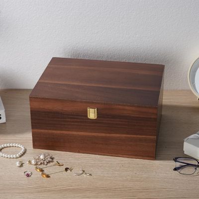 Caixa de armazenamento de madeira de laminagem brilhante com tampa Competitive 11x 8.9x4.9