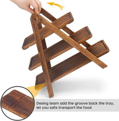 Acceptado madeira personalizada 3 camadas bandeja de serviço 3 camadas Cupcake Stand para lojas de presentes