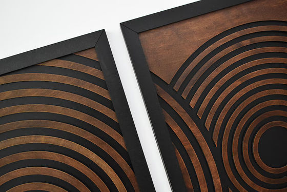 Supermercado deve ter conjunto de 3 grandes painéis de arte de parede de madeira emoldurados texturizados