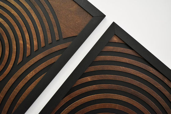 Supermercado deve ter conjunto de 3 grandes painéis de arte de parede de madeira emoldurados texturizados