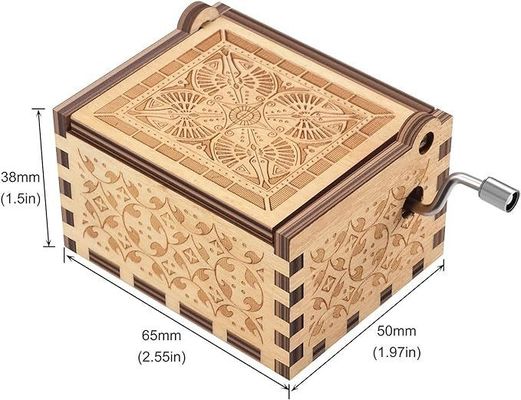 Pacote de presente Caixas de música de madeira sólida para aniversário Natal Dia dos Namorados