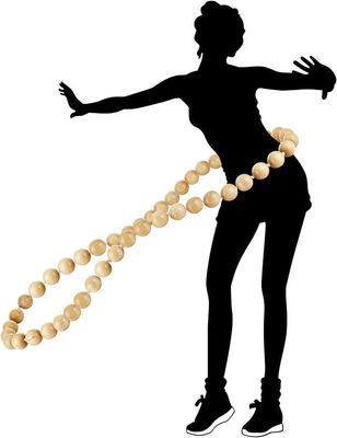 Hula de madeira natural pesada para exercícios 8.4 x 8.4 x 4.1cm