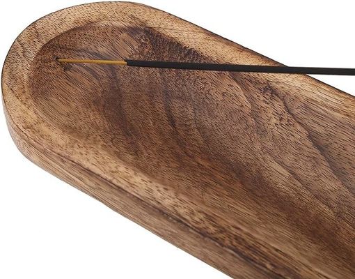 Artesanato de madeira castanha incenso queimador Stick Holder bandeja para decoração de sala de fragrâncias
