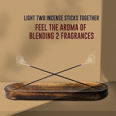 Artesanato de madeira castanha incenso queimador Stick Holder bandeja para decoração de sala de fragrâncias