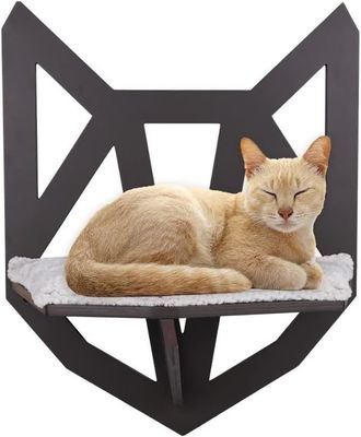 Função poupar espaço parede montada prateleira de gato com prateleiras perchas e cama pendurada