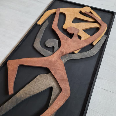 Decoração de escritório Atualização de parede de madeira pendurada Casa de acolhimento presente de madeira humana Arte vertical de parede