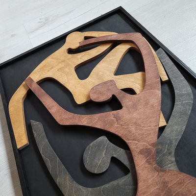 Decoração de escritório Atualização de parede de madeira pendurada Casa de acolhimento presente de madeira humana Arte vertical de parede