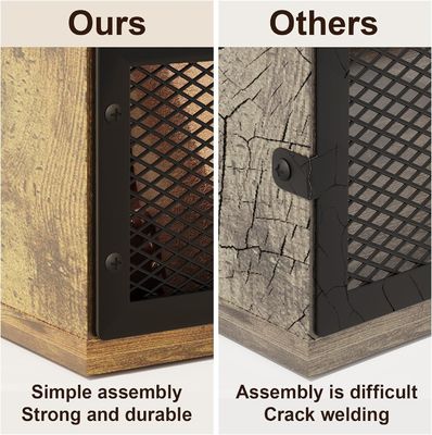 Caixa de armazenamento de discos de vinil marrom retrô para caixa de discos LP resistente e design funcional