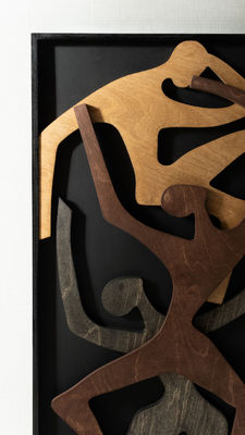 Decoração de escritório Atualização de parede de madeira pendurada Casa de acolhimento presente de madeira humana Arte vertical de parede