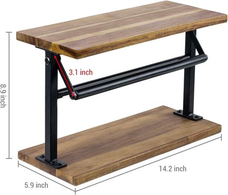 Melhore a sua cozinha com este suporte de toalha de papel de madeira maciça de acácia e estante de exibição superior