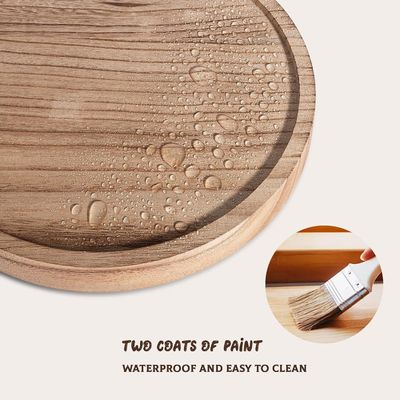 Tela redonda decorativa de madeira para impressão de tela de seda Organizador de madeira de 10 polegadas para balcão de banheiro