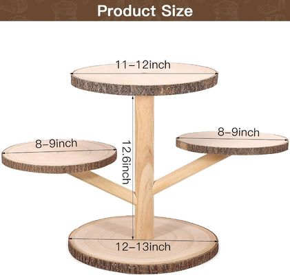 Desenhos personalizados 4 camadas de Cupcake de bambu Stand para festa Frutas lanches Servir bandeja