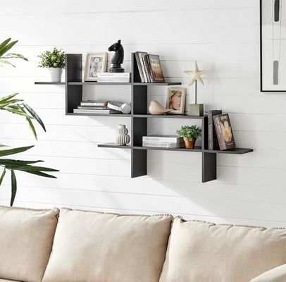 Plantas de casa Decoração de armazenamento personalizado Prateleira de parede de dois níveis para móveis de sala de estar