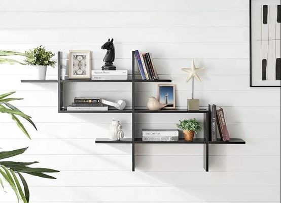 Plantas de casa Decoração de armazenamento personalizado Prateleira de parede de dois níveis para móveis de sala de estar