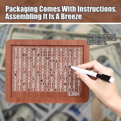 Caixa de poupança de dinheiro ambiental TIMBER Poupador de dinheiro de madeira com alvo e números