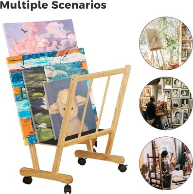 202406 Rack de impressão de madeira grande com rolos de rolagem Logotipo personalizado Banheiro Display e armazenamento