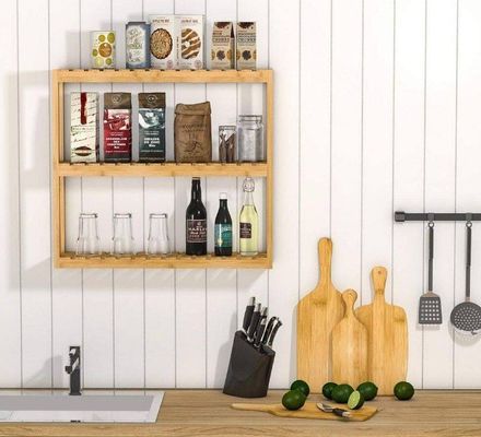 Prateleira de armazenamento de madeira de 3 camadas de cor natural para organizar os itens essenciais do seu banheiro