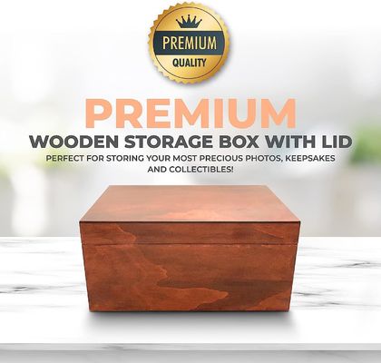 Caixa decorativa de lembranças de madeira com tampa