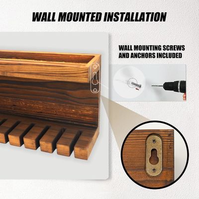 Conveniente organizador de armazenamento de cinto de madeira com prateleiras duplas de material de noz/faixa