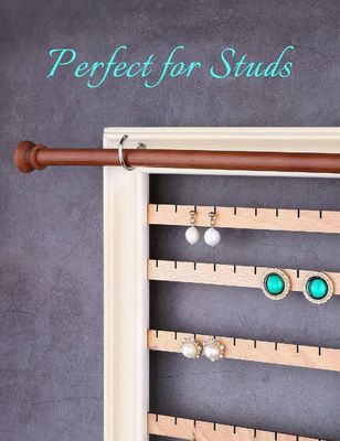 Display de joias de parede com bracelete, porta-colares e bastão