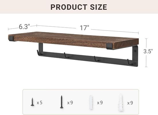 Acessórios de barra de café de madeira maciça para estantes de livros de parede na cozinha das crianças