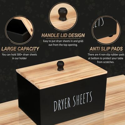 Artesanato de presente caixa de madeira preta recipiente retângulo moderno de poupança de espaço folhas dispensador