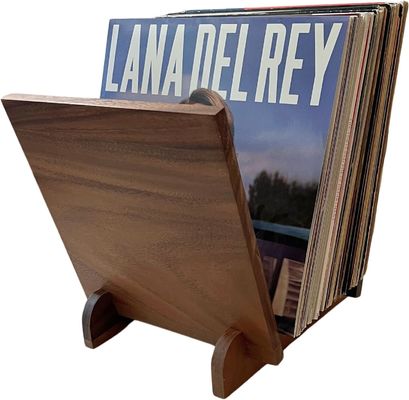 Flip Display Detentor de discos de madeira para armazenamento de álbuns de música 50 Design de nível único