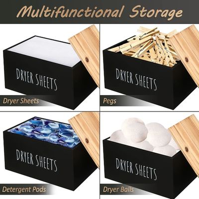 Artesanato de presente caixa de madeira preta recipiente retângulo moderno de poupança de espaço folhas dispensador