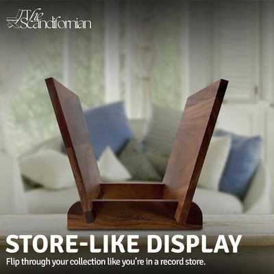 Flip Display Detentor de discos de madeira para armazenamento de álbuns de música 50 Design de nível único