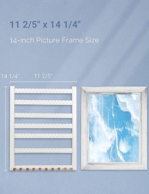 Fácil de montar Solid Beech Madeira Brinco pendurado Carrilhador Pendurador Montador de parede Organizador de jóias