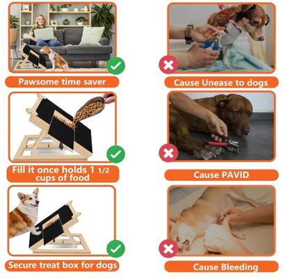 Tabela de raspagem de unhas de cães de madeira Tabela de arquivamento de unhas de estilo ósseo para cães