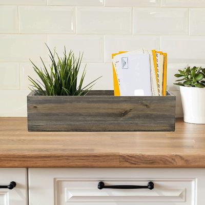 Outro presente artesanal de luxo rústico caixa de plantação de madeira marrom com forro de plástico removível