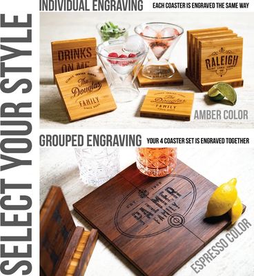 Subterrâneas de nome de família com suporte opcional Feitas de bambu Beech Walnut Oak MDF ou pinheiro