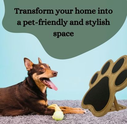 Tabela de raspadinhas de unhas de cão Pad de raspadinhas para cães Como seu pedido Impressão de pata de bambu decorativa