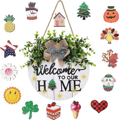 DIY Natal Sublimação Pendente Madeira Artesanato Círculos Redondos Quadro Parede Sinais Decoração em branco