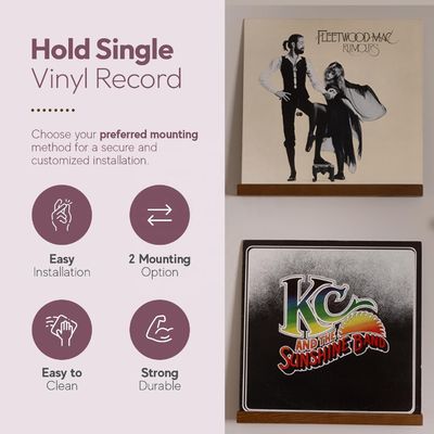 Montado em parede Vinyl Record Display Shelf sem função dobrada para poupança de espaço e armazenamento