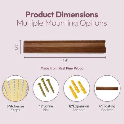 Montado em parede Vinyl Record Display Shelf sem função dobrada para poupança de espaço e armazenamento