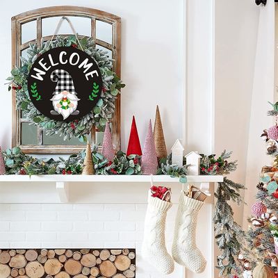 DIY Natal Sublimação Pendente Madeira Artesanato Círculos Redondos Quadro Parede Sinais Decoração em branco