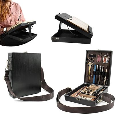 Reboque Multifunção Portátil de Pintura de Escritório de Madeira Desenho Cabalo com Caixa de Armazenamento