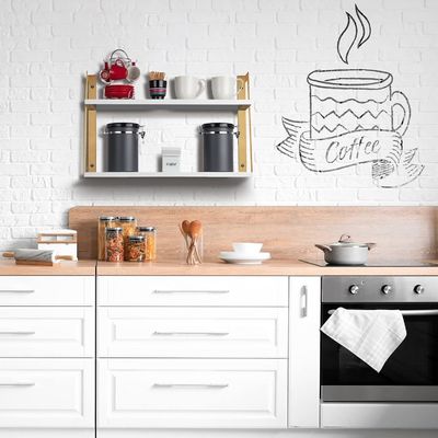 Mobiliário para casa 2 camadas Modernas prateleiras de parede flutuantes rústicas com design de montagem na parede