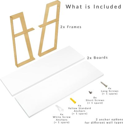 Mobiliário para casa 2 camadas Modernas prateleiras de parede flutuantes rústicas com design de montagem na parede