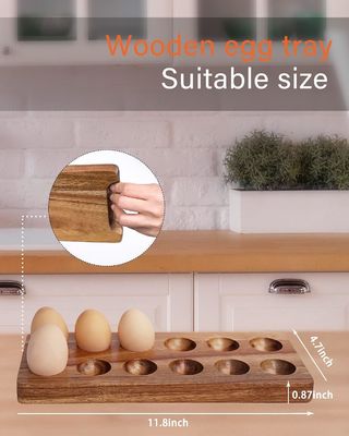 Caixa de ovos de madeira maciça bandeja de madeira para ovos desenhos personalizados e marca personalizada