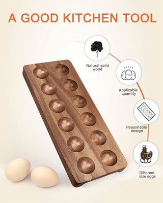 Caixa de ovos de madeira maciça bandeja de madeira para ovos desenhos personalizados e marca personalizada