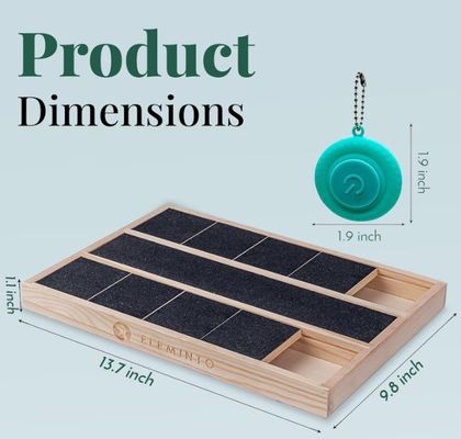 Caixinha de arranhão de unhas de cão de madeira OEM com divisor de alimentos Logotipo personalizado Caixa de madeira de pinheiro