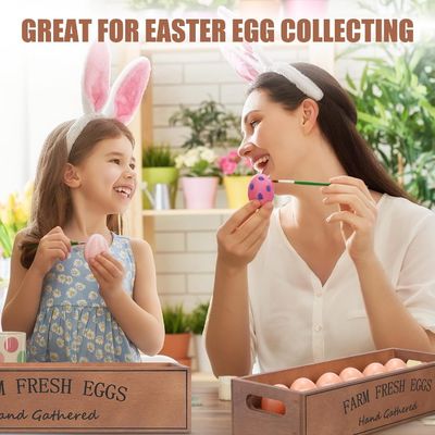 Caixa de ovos de madeira rústica para 12 ovos frescos empilhável