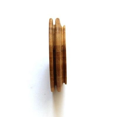 Capa de madeira de bambu de forma redonda personalizada para porta de velas de vidro frascos frascos e anel de silicone